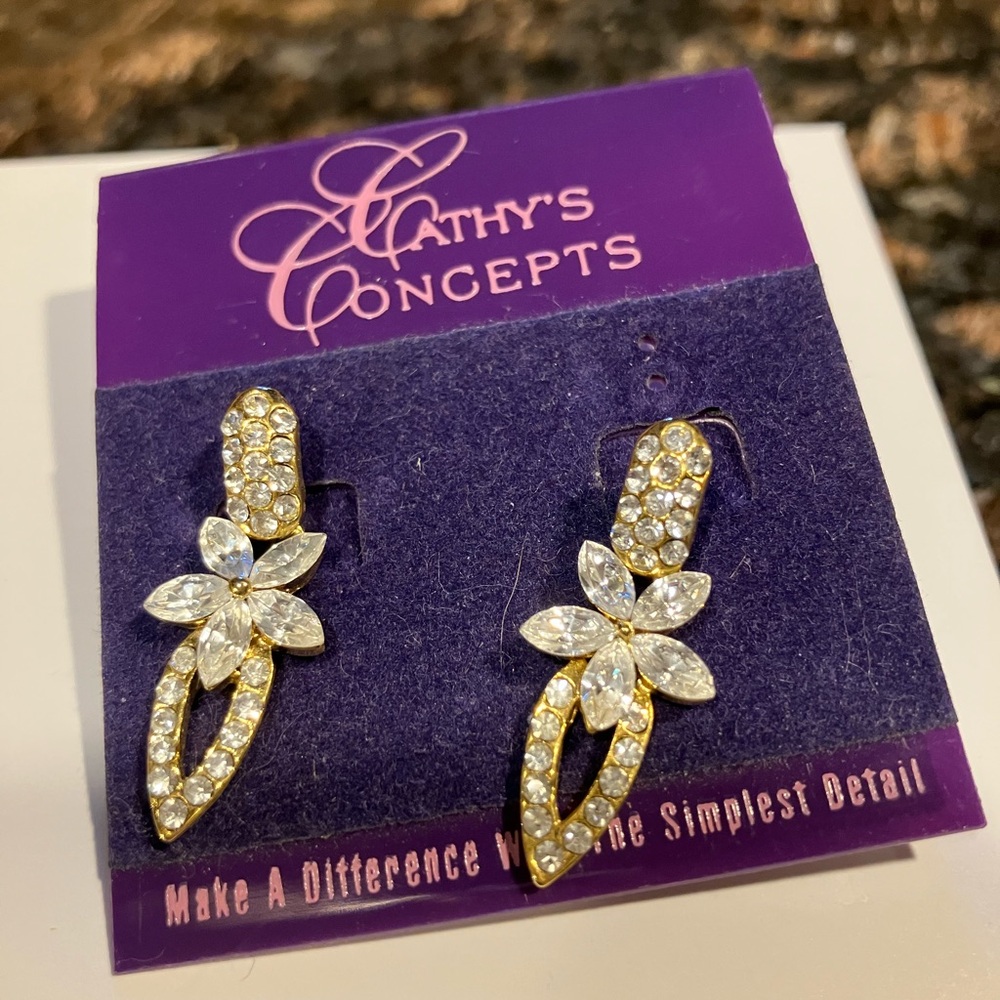 Gold Cathy’s Concept Crystal Earrings